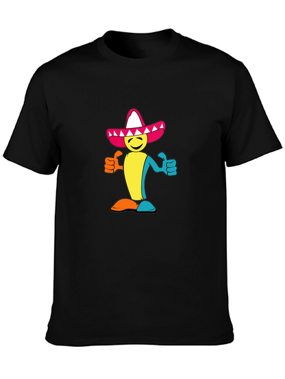 Camiseta Negra con Diseño Mexicano Alegre