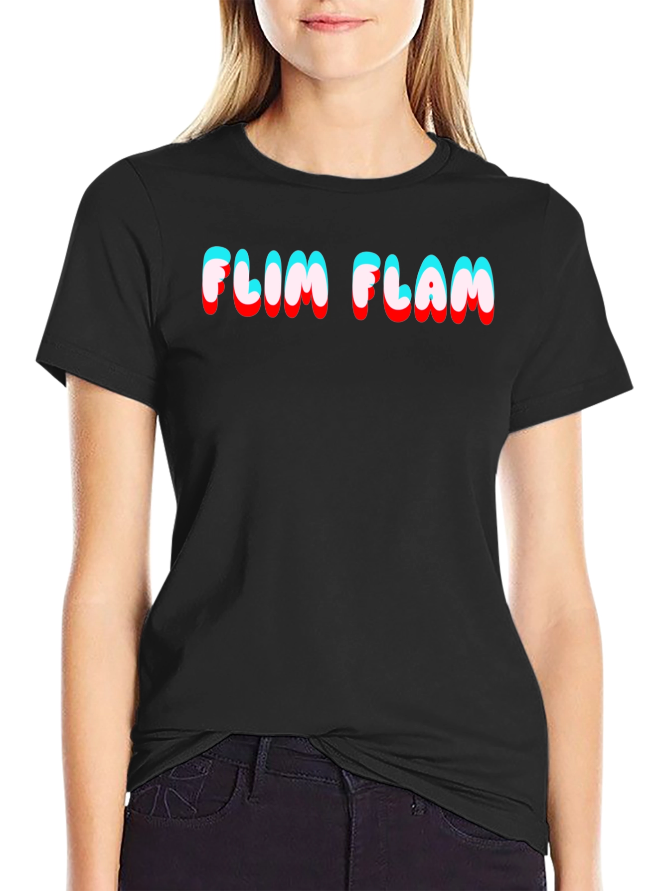 Camiseta Negra Flim Flam Estilo 3D