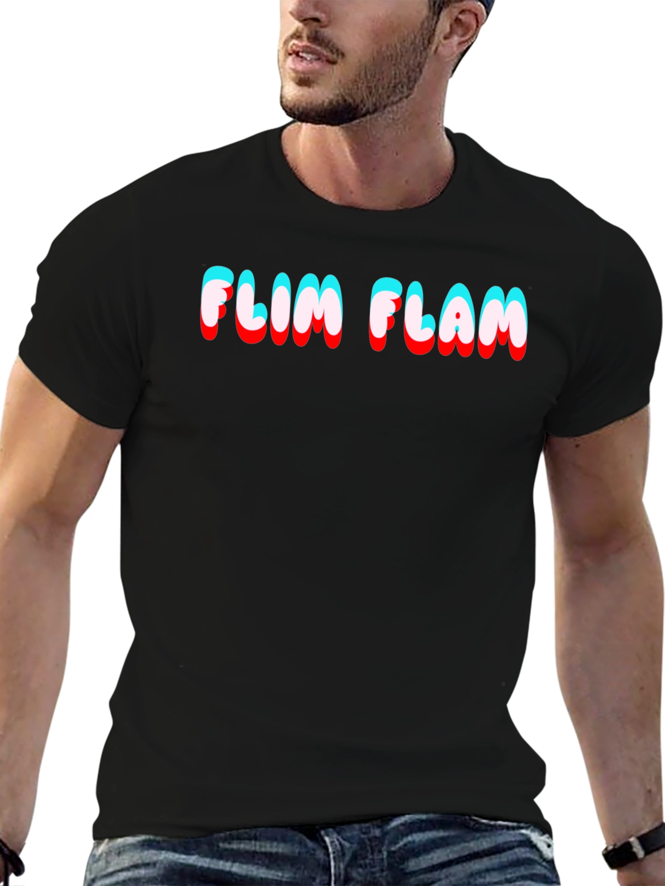 Camiseta Negra Flim Flam Estilo 3D