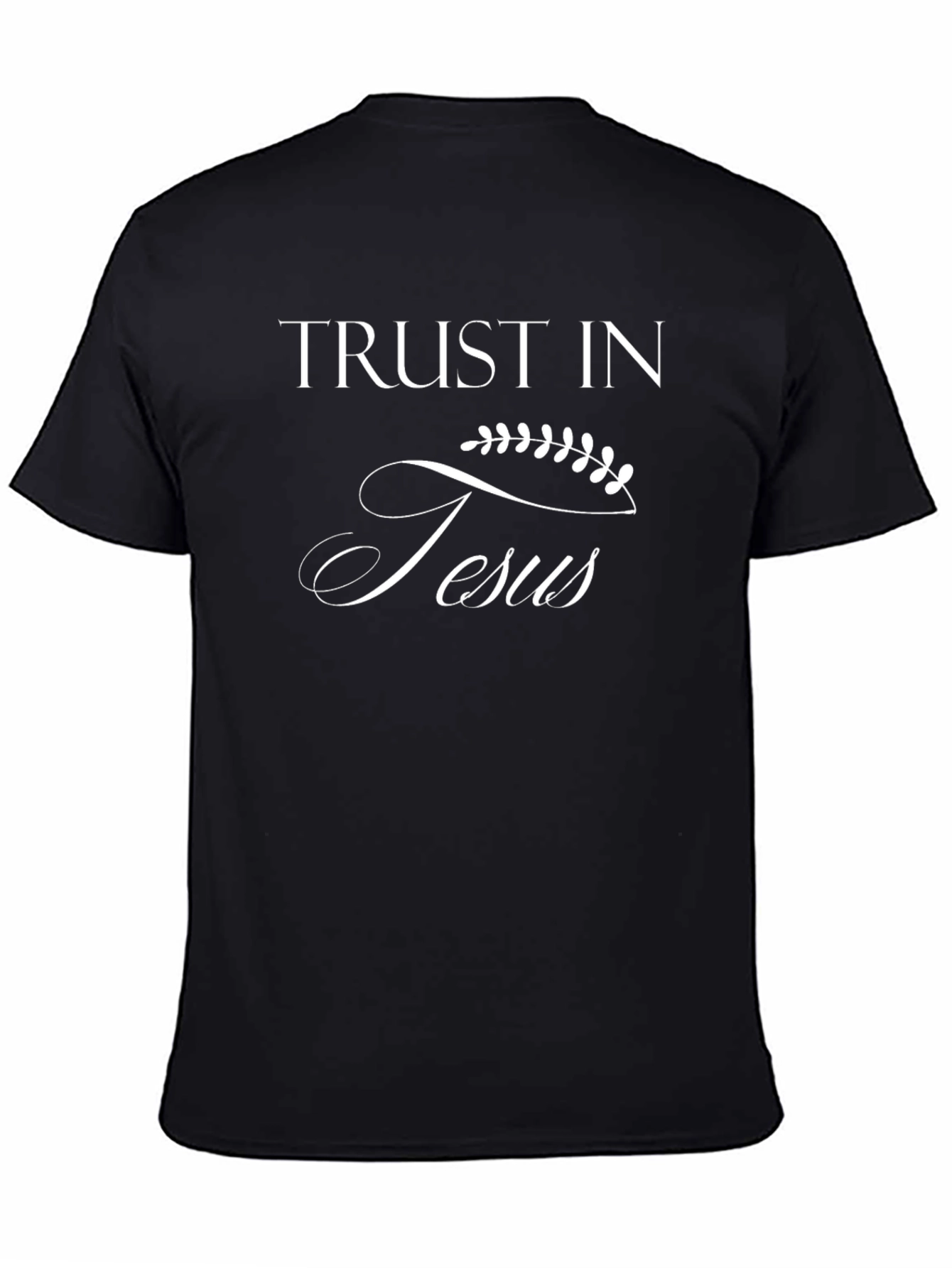 Camiseta Negra Cristiana: Confía en Jesús