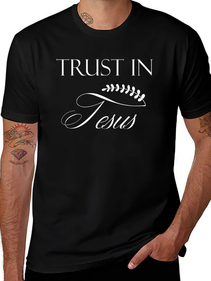 Camiseta Negra Cristiana: Confía en Jesús