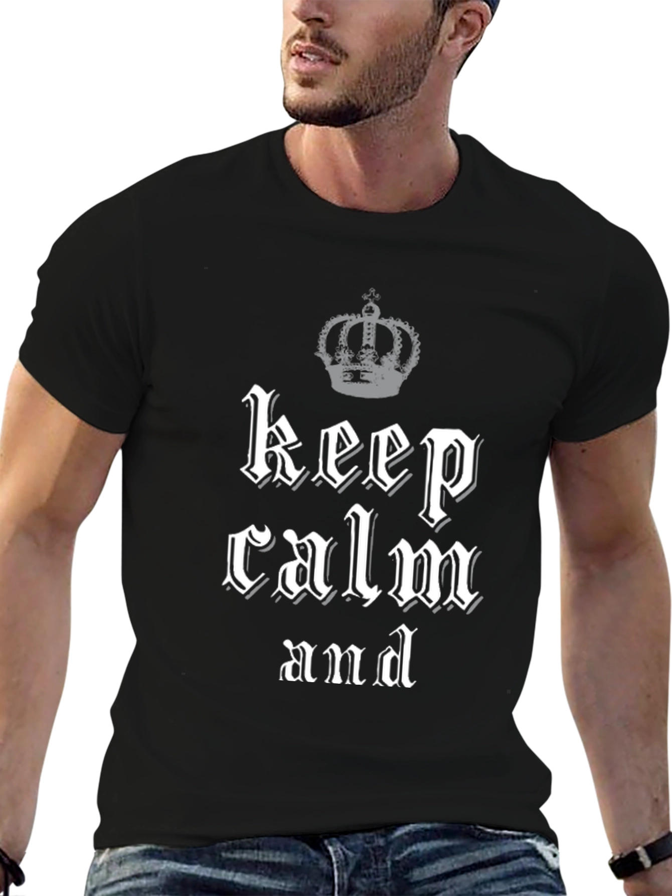 Camiseta Keep Calm Negra para Hombre
