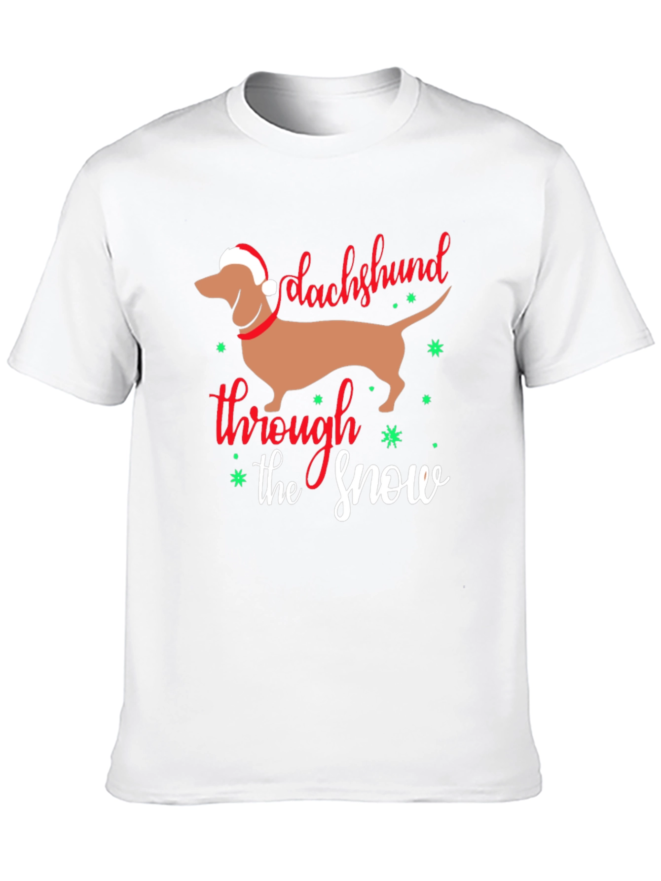 Camiseta Negra con Diseño Navideño Dachshund