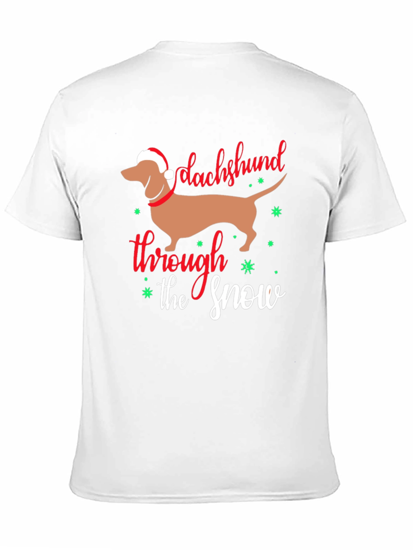 Camiseta Negra con Diseño Navideño Dachshund