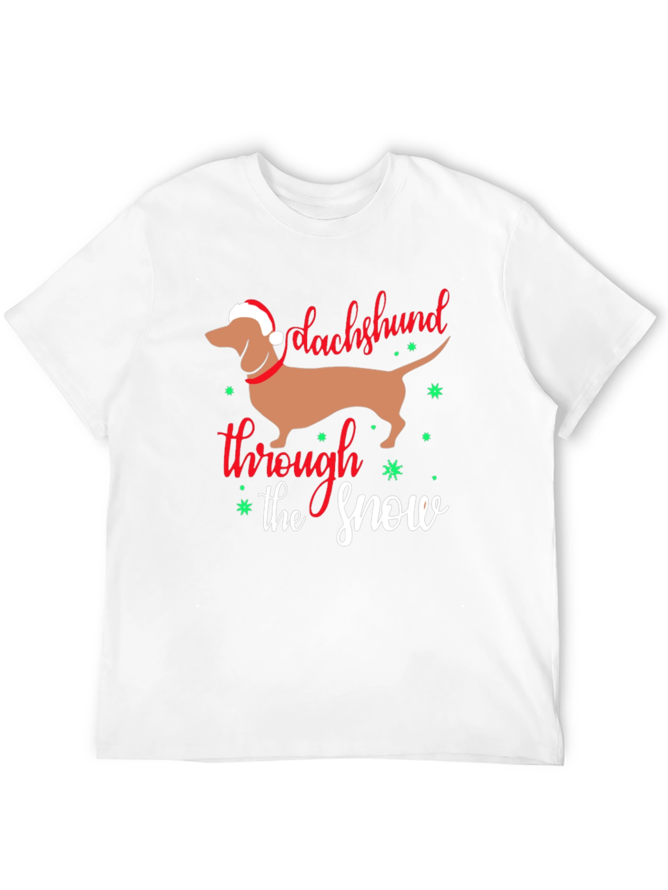 Camiseta Negra con Diseño Navideño Dachshund