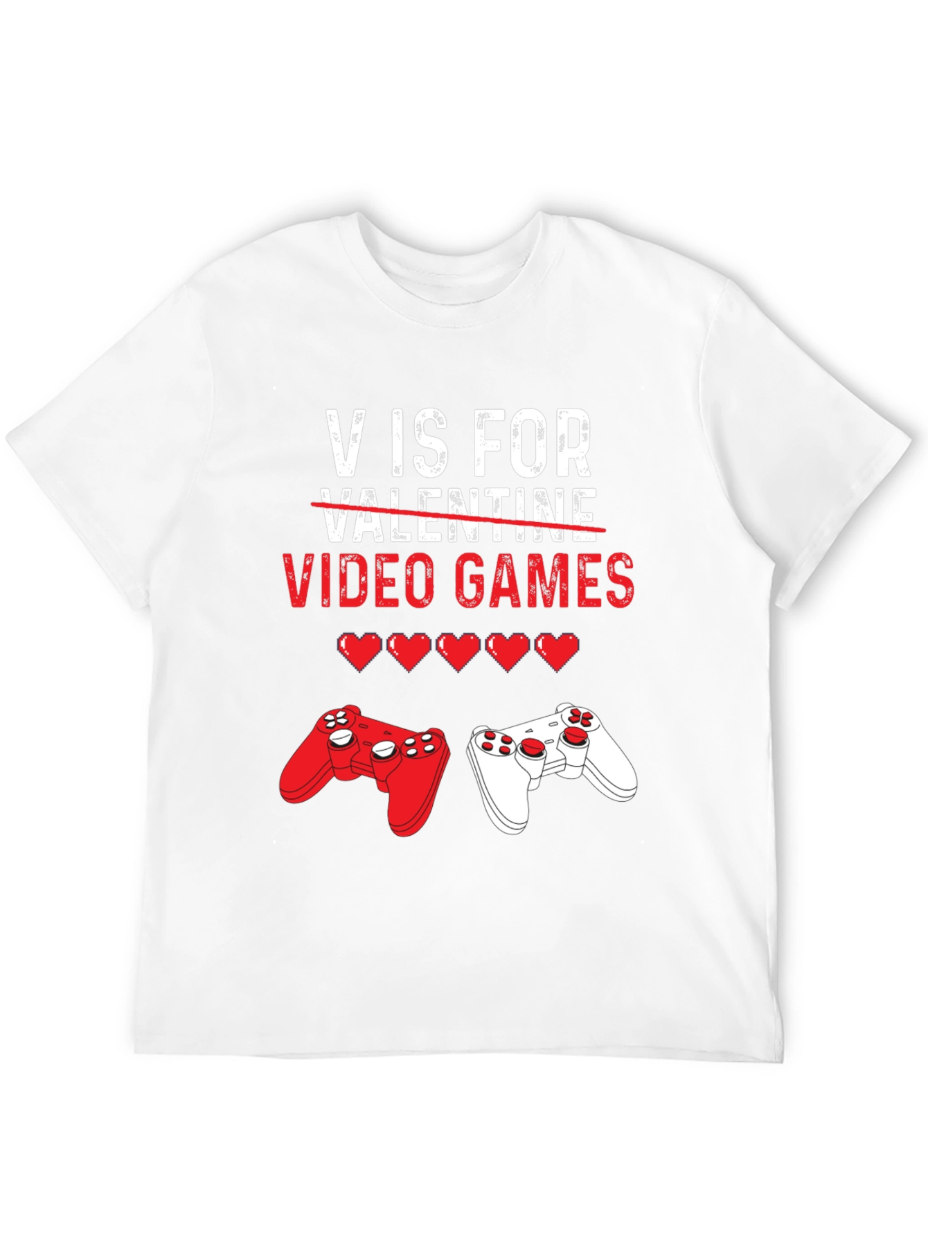 Camiseta Negra V de Videojuegos para San Valentín