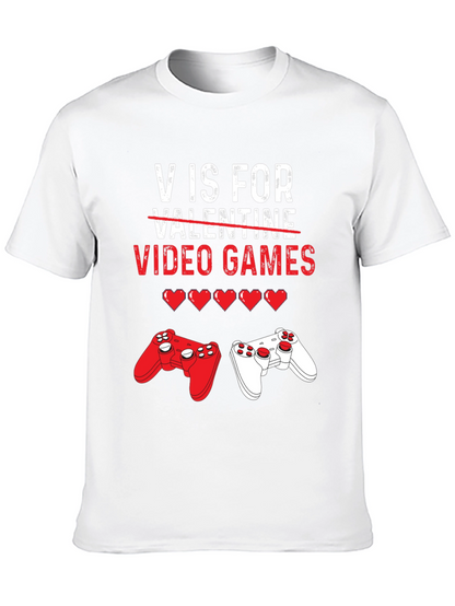 Camiseta Negra V de Videojuegos para San Valentín