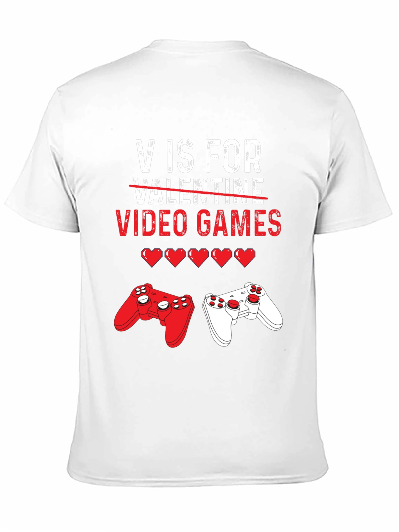 Camiseta Negra V de Videojuegos para San Valentín