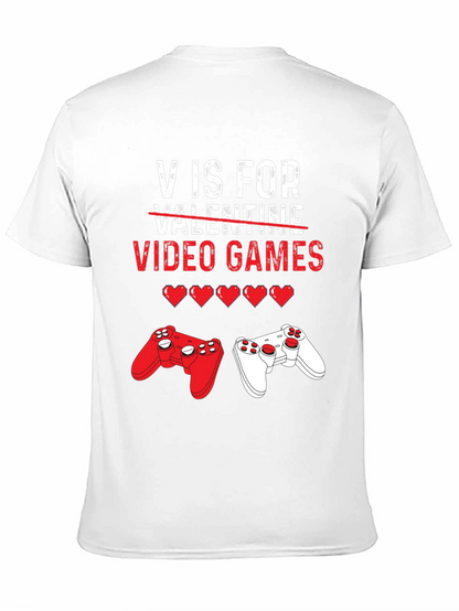 Camiseta Negra V de Videojuegos para San Valentín