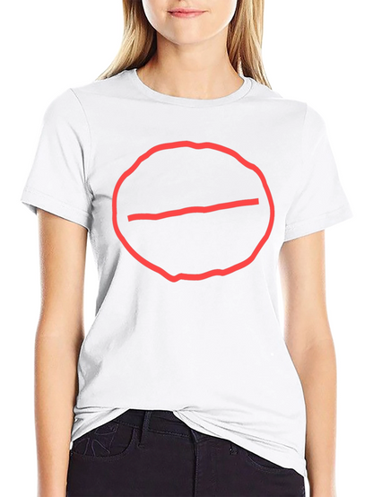 Camiseta Negra Hombre - Círculo Prohibido Rojo