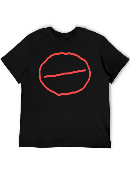 Camiseta Negra Hombre - Círculo Prohibido Rojo