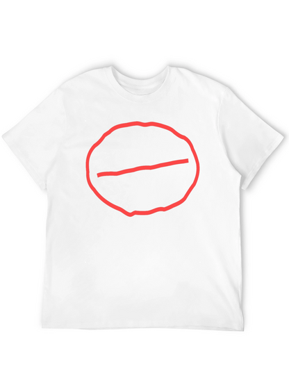 Camiseta Negra Hombre - Círculo Prohibido Rojo