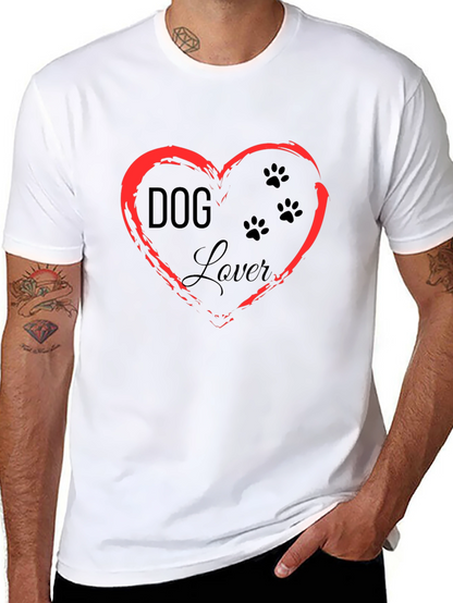 Camiseta Negra Dog Lover Diseño Corazón