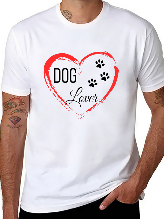 Camiseta Negra Dog Lover Diseño Corazón