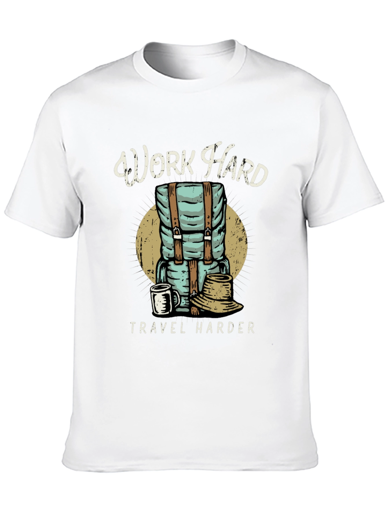 Camiseta Negra Work Hard Travel Harder