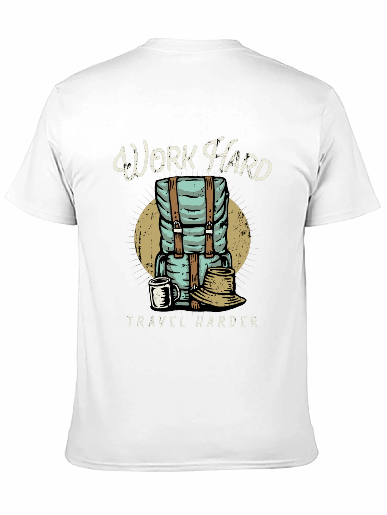 Camiseta Negra Work Hard Travel Harder
