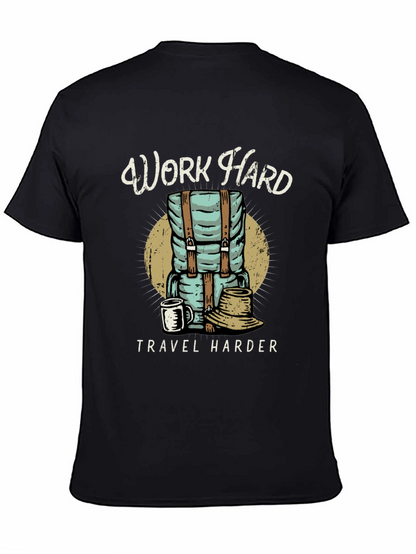Camiseta Negra Work Hard Travel Harder