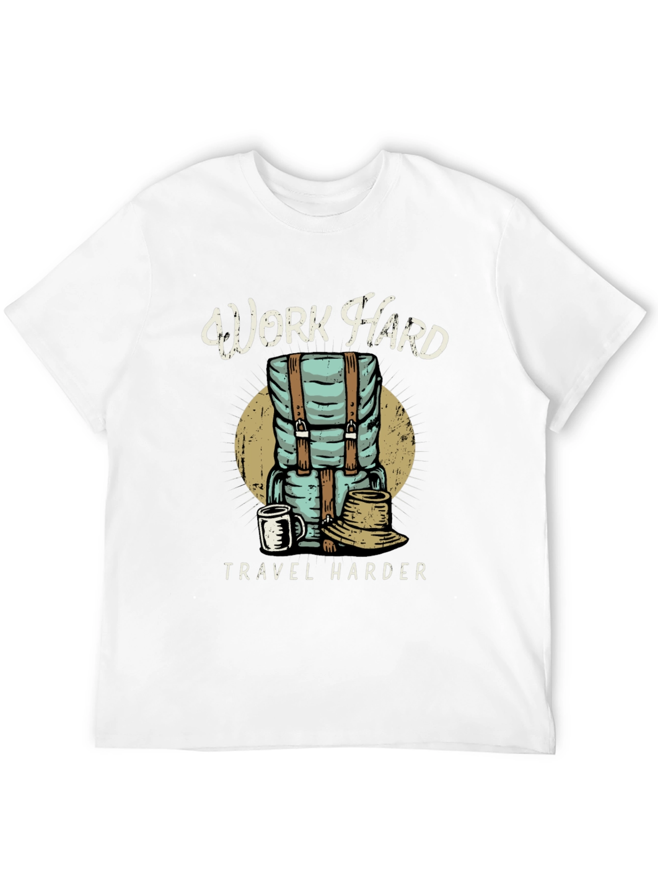 Camiseta Negra Work Hard Travel Harder