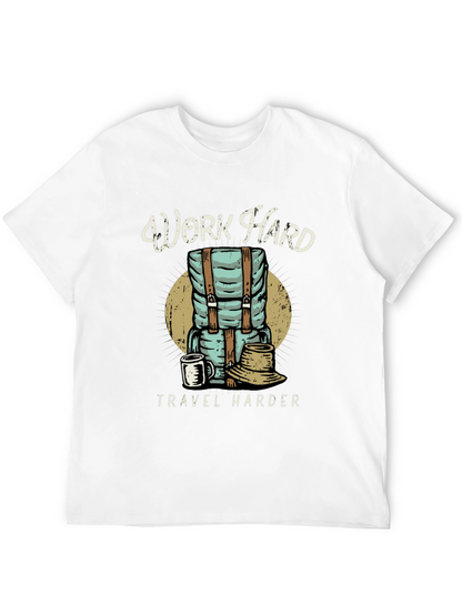 Camiseta Negra Work Hard Travel Harder