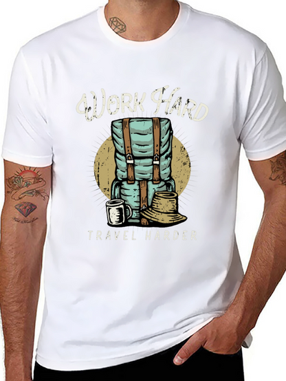 Camiseta Negra Work Hard Travel Harder