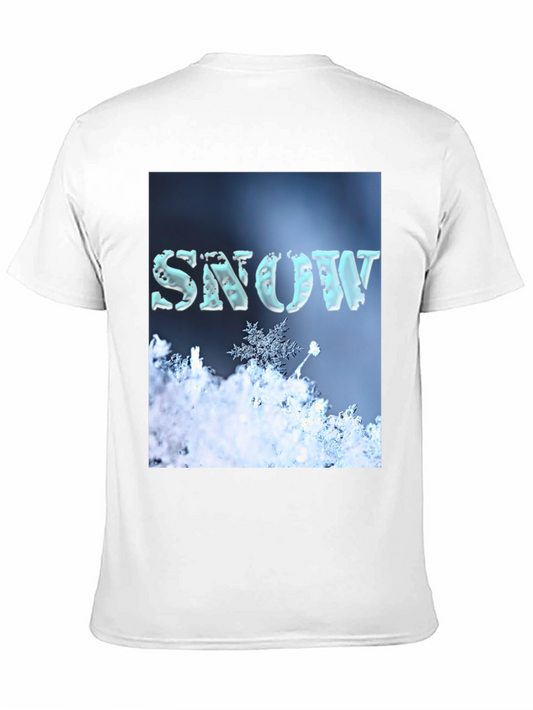 Camiseta Negra con Diseño de Nieve Invernal