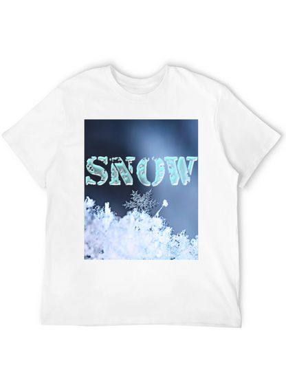 Camiseta Negra con Diseño de Nieve Invernal