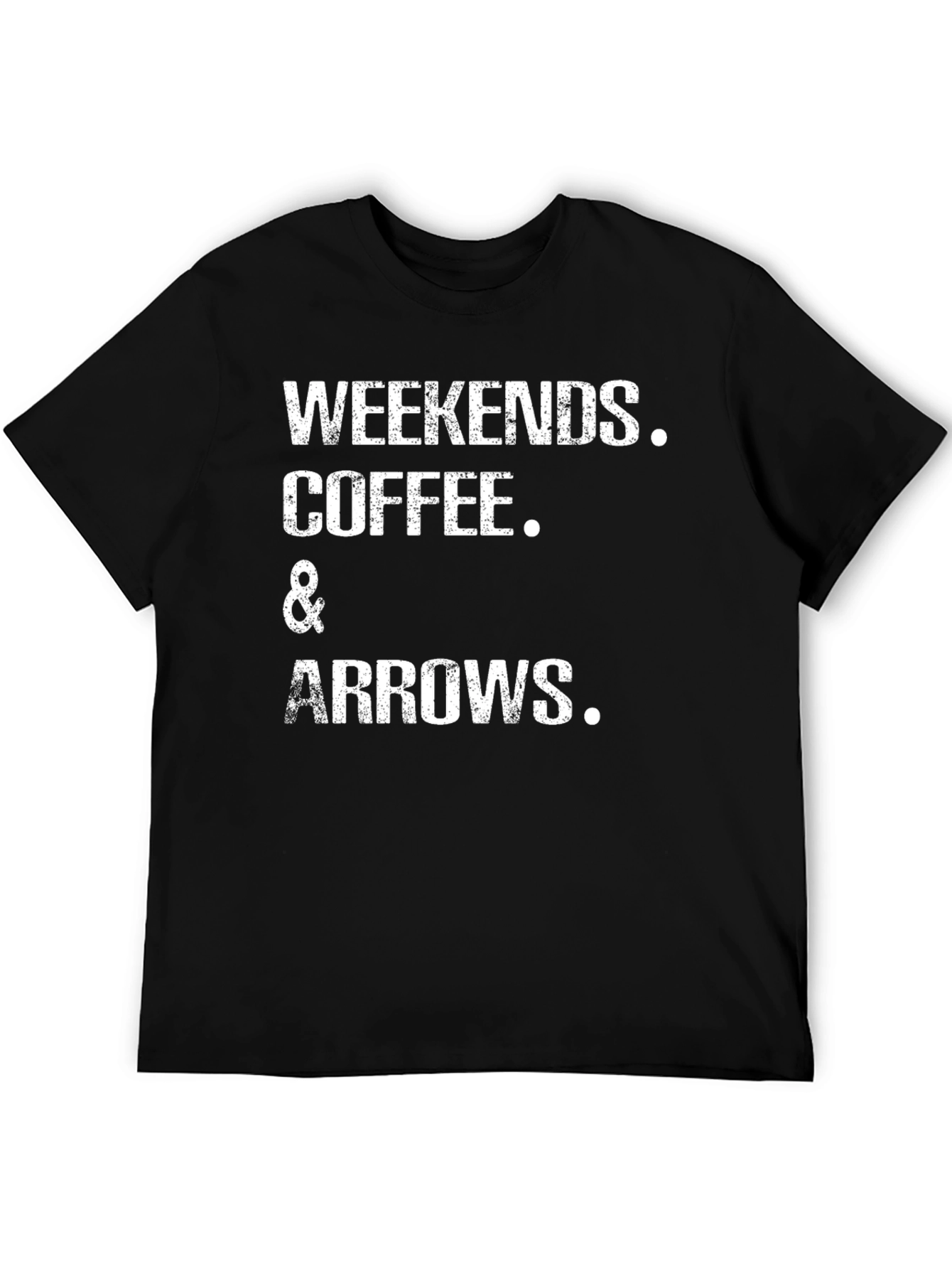 Camiseta Negra: Weekends Coffee & Arrows