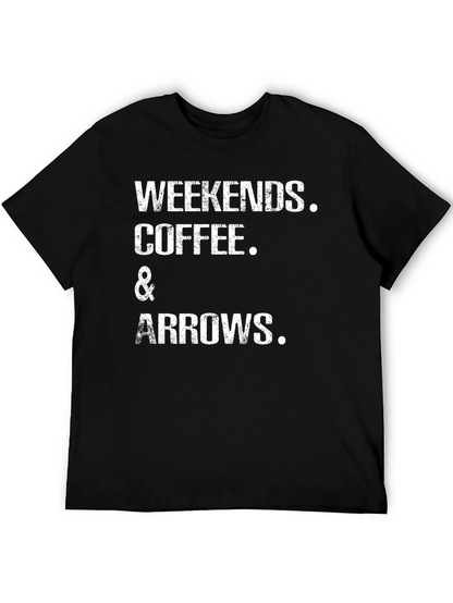 Camiseta Negra: Weekends Coffee & Arrows