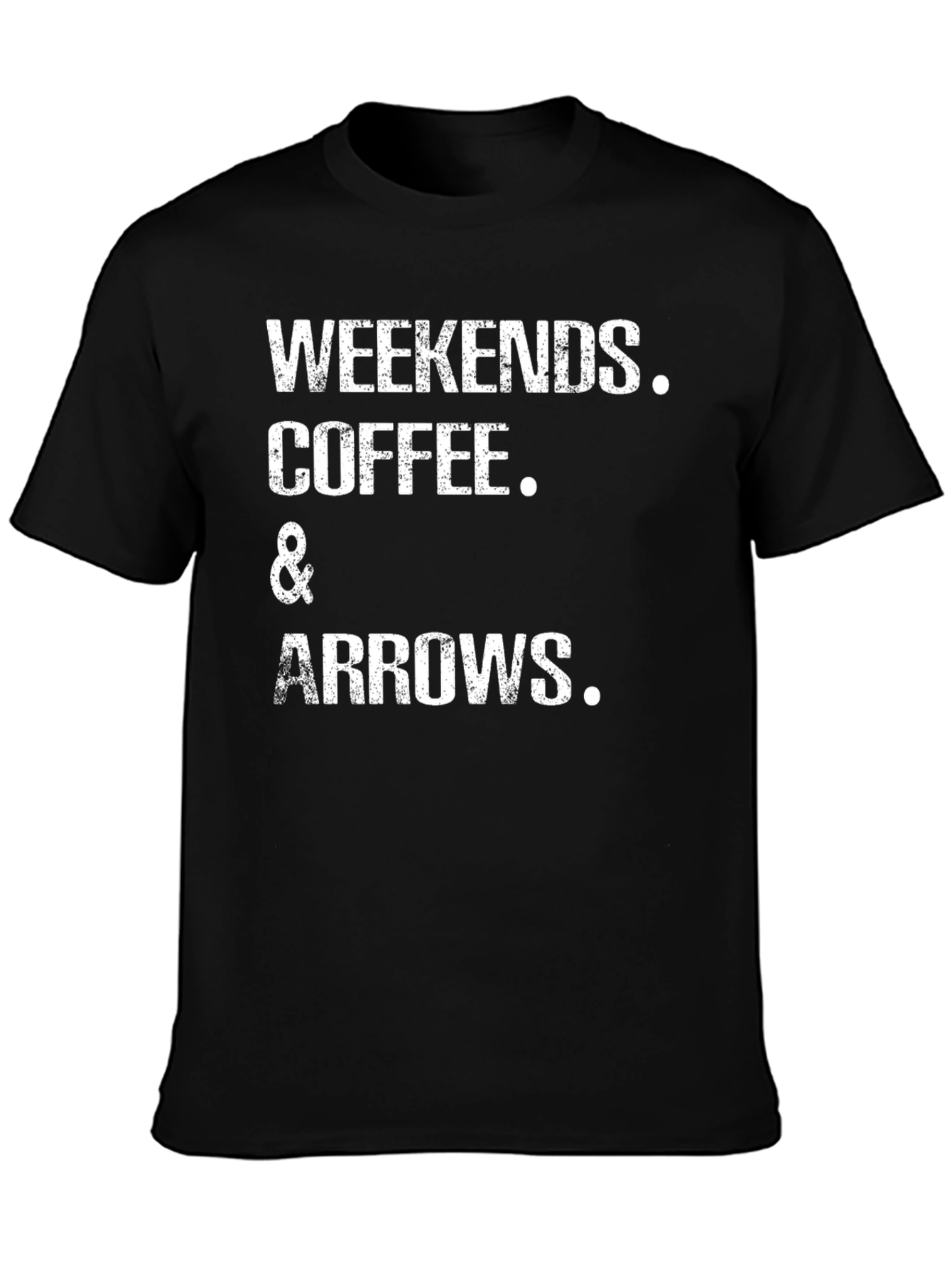 Camiseta Negra: Weekends Coffee & Arrows
