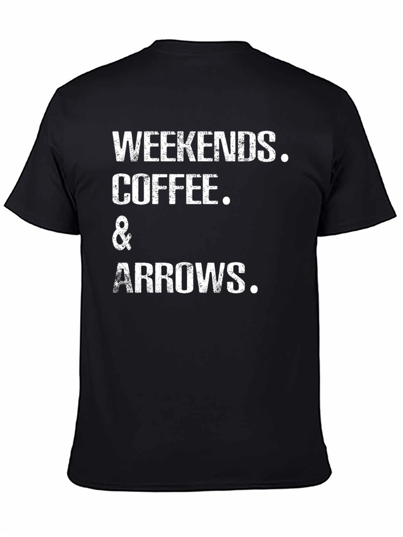 Camiseta Negra: Weekends Coffee & Arrows