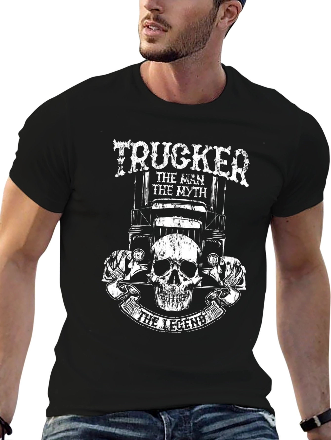 Camiseta Negra Trucker: El Hombre El Mito La Leyenda