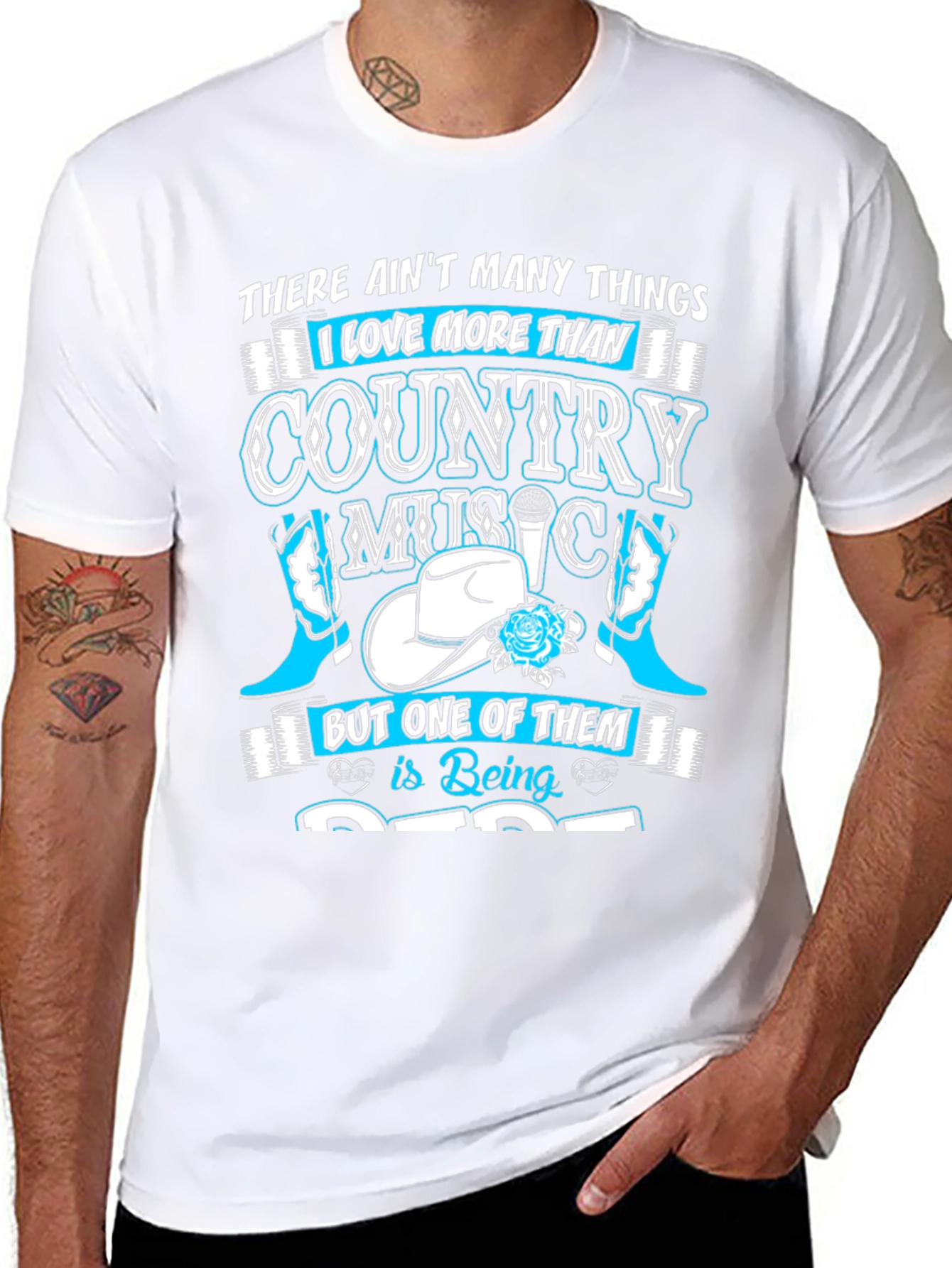 Camiseta Negra Country Music para Hombre