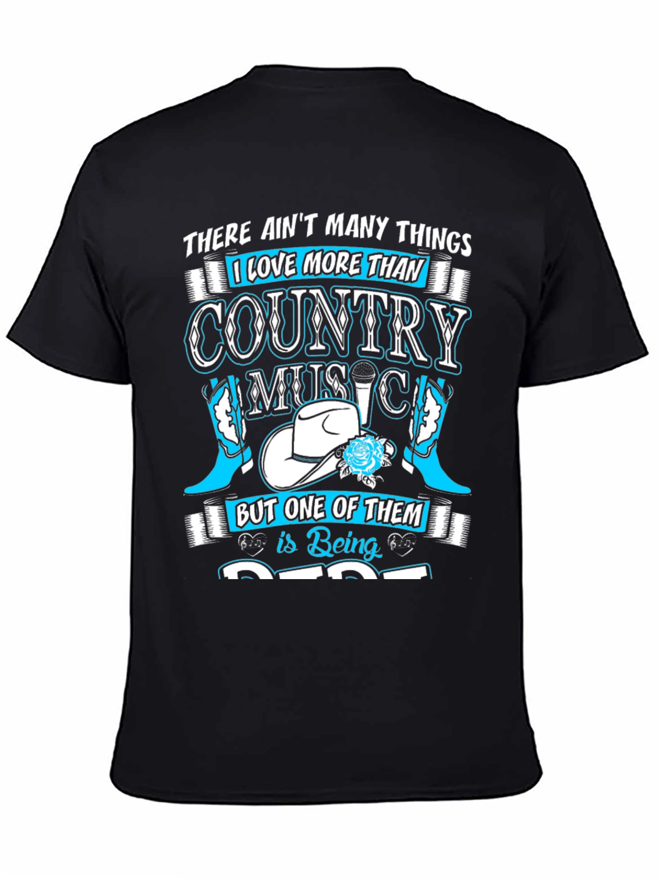 Camiseta Negra Country Music para Hombre