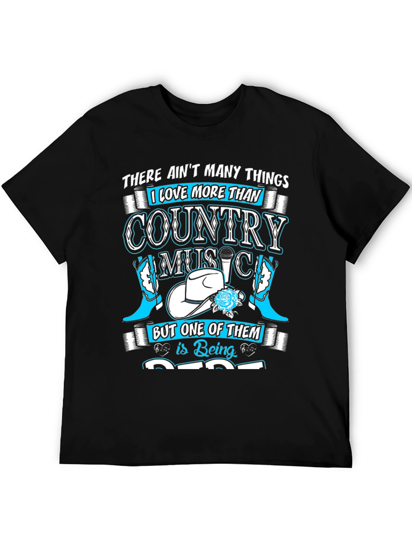 Camiseta Negra Country Music para Hombre