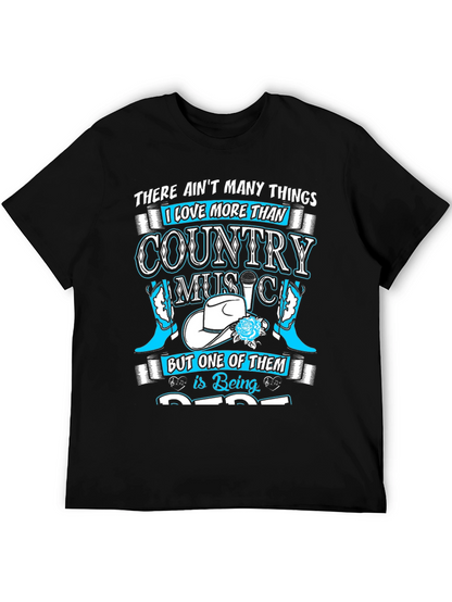 Camiseta Negra Country Music para Hombre