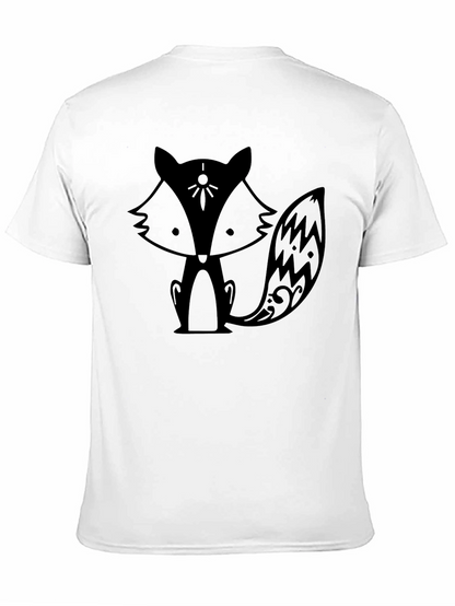 Camiseta Negra con Diseño de Zorro Estilizado