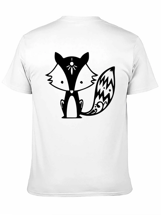 Camiseta Negra con Diseño de Zorro Estilizado