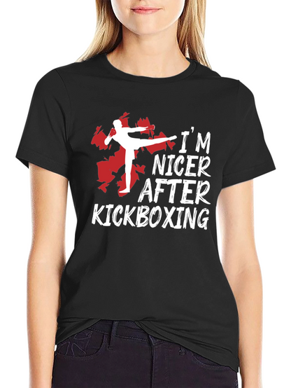 Camiseta Negra Kickboxing: Más Amable Después