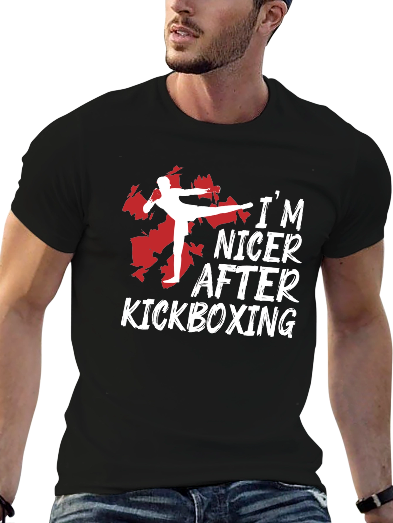 Camiseta Negra Kickboxing: Más Amable Después
