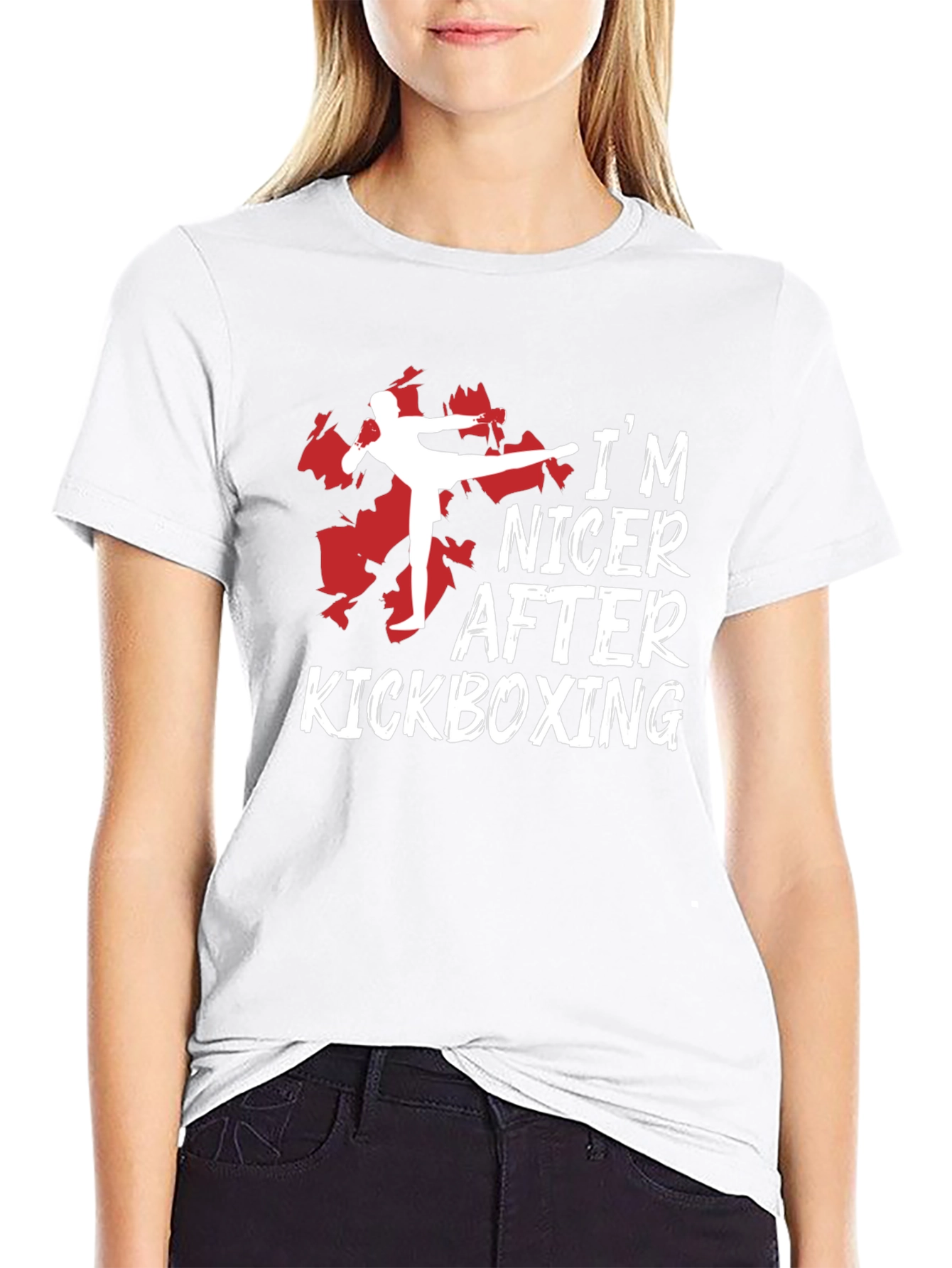 Camiseta Negra Kickboxing: Más Amable Después