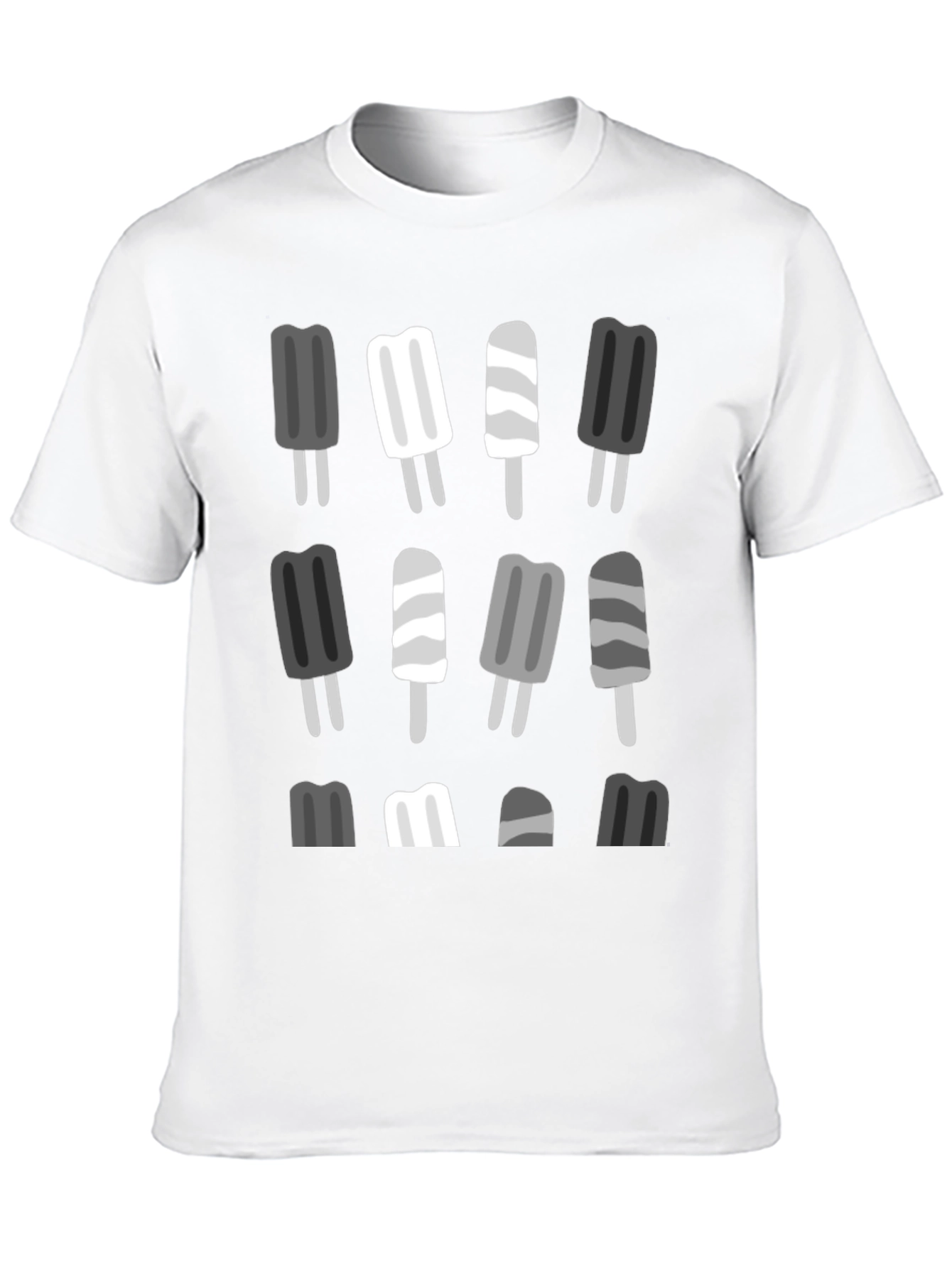 Camiseta Negra con Diseño de Paletas Heladas