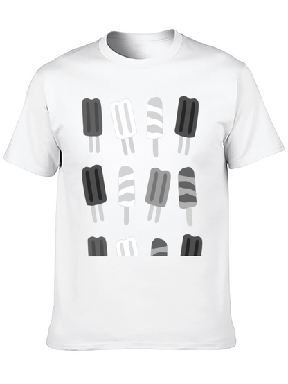 Camiseta Negra con Diseño de Paletas Heladas