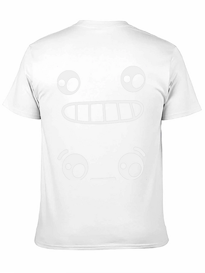 Camiseta Negra con Diseño Gráfico de Emoticonos