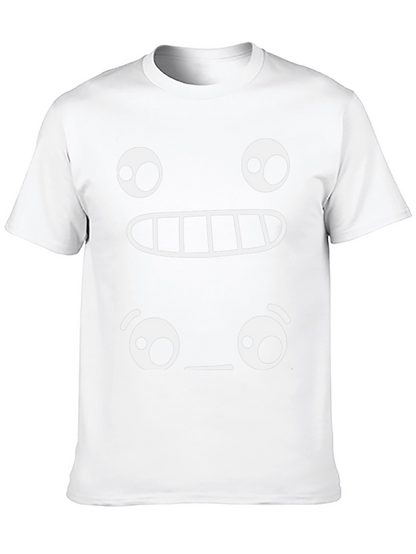Camiseta Negra con Diseño Gráfico de Emoticonos