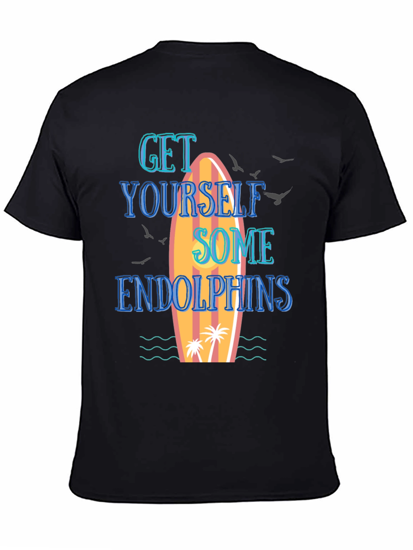 Camiseta Negra Surf Endorfinas Hombre