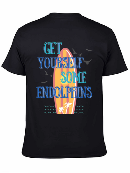 Camiseta Negra Surf Endorfinas Hombre