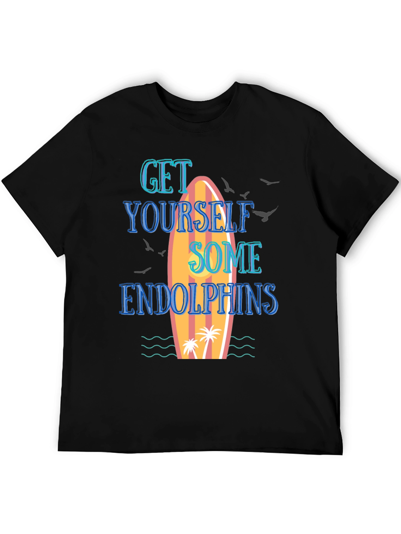 Camiseta Negra Surf Endorfinas Hombre