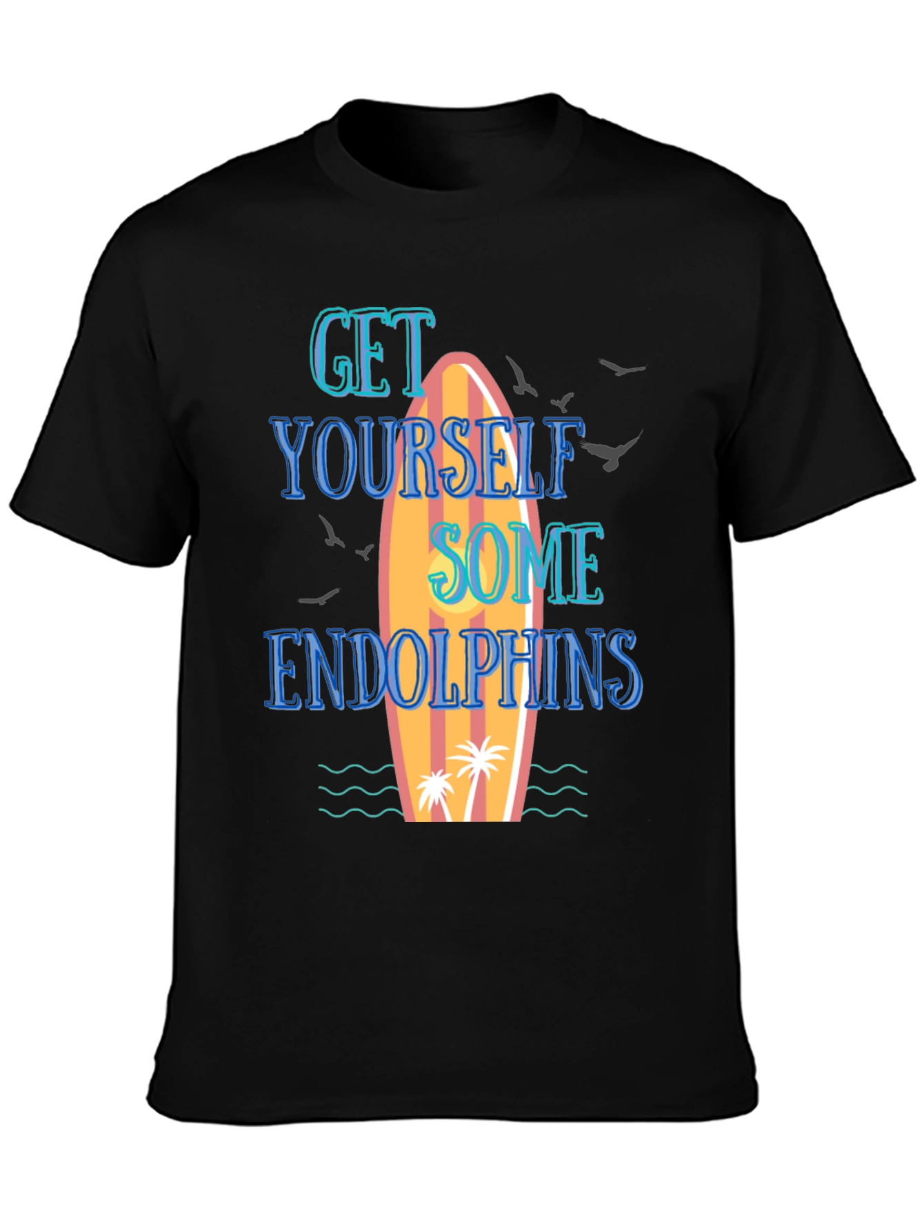 Camiseta Negra Surf Endorfinas Hombre