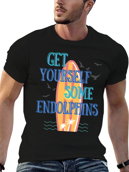 Camiseta Negra Surf Endorfinas Hombre