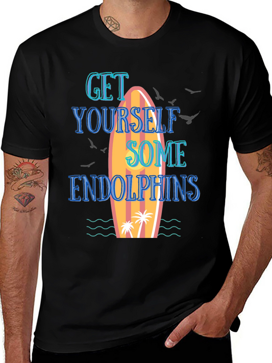 Camiseta Negra Surf Endorfinas Hombre